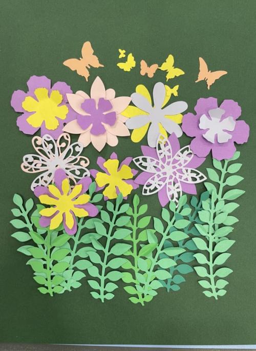 paper craft garden scene