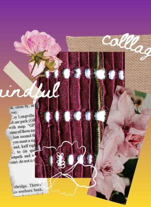 purple and gold collages